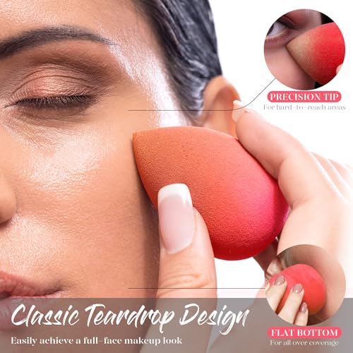 BEAKEY Makeup Sponge 5 Pcs Set, Latex-Free Boun Boun Beauty Sponge for Blending, Makeup Sponges for Foundation Liquid Cream and Powder. Blender for Enhanced Make Up Application