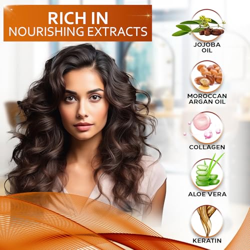 Moroccan Argan Oil Shampoo and Conditioner Set - Sulfate Free with No Parabens - Botanicals for Women and Men - Professional Moisturizing, Anti Frizz, Hydrating Solution for Dry, Wavy and Curly Hair
