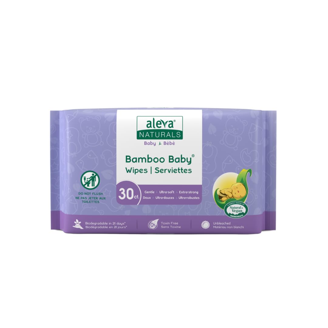 Aleva Naturals Bamboo Baby Travel Wipes - 30ct
