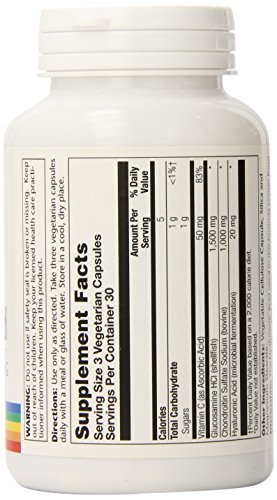 SOLARAY Glucosamine Chondroitin and Hyaluronic Acid, 1500mg/1000mg/20mg 90 Capsules