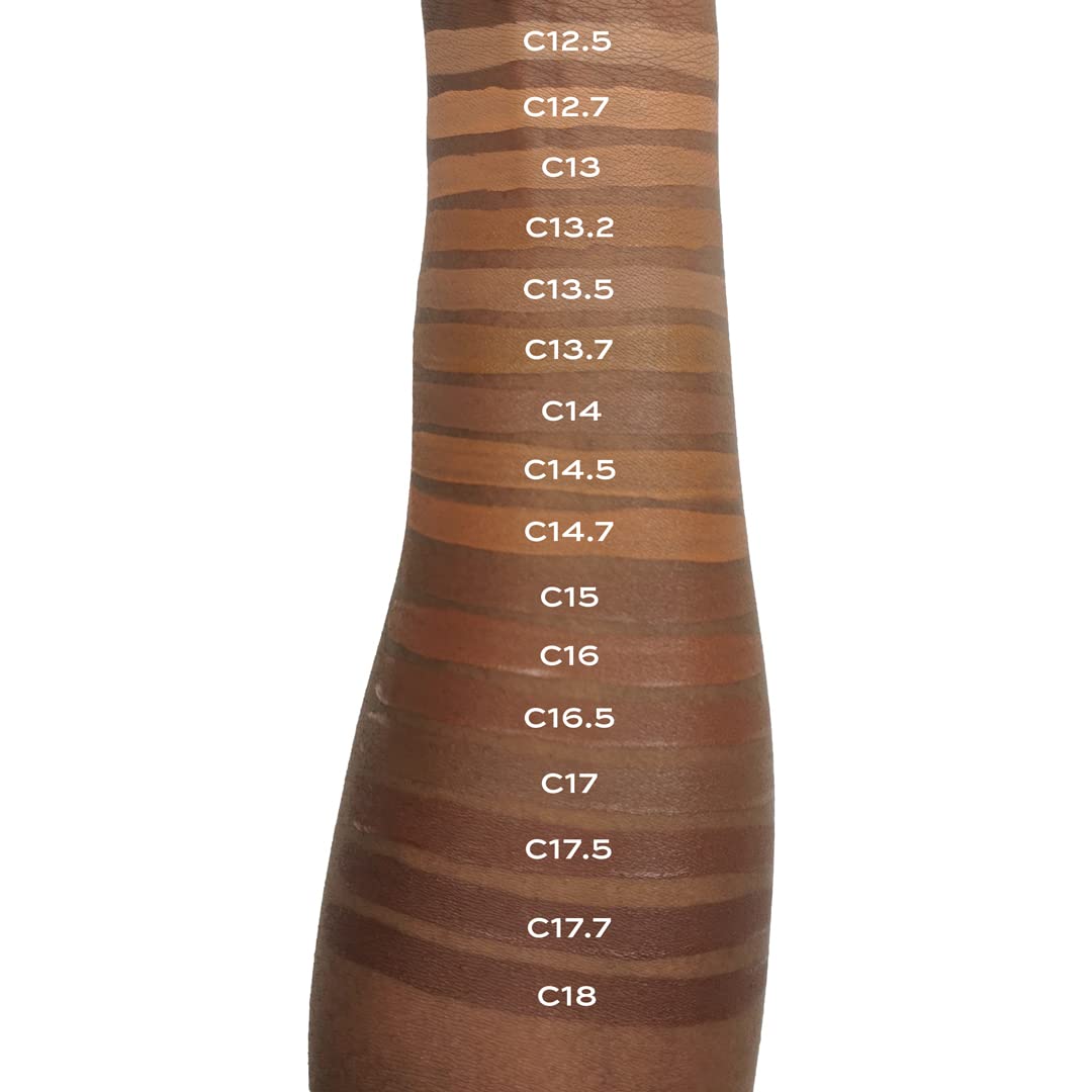 Makeup Revolution Full Coverage Conceal And Define Cream Concealer, C16 Dark Brown, 3.4Ml Matte Finish, Acne Prone