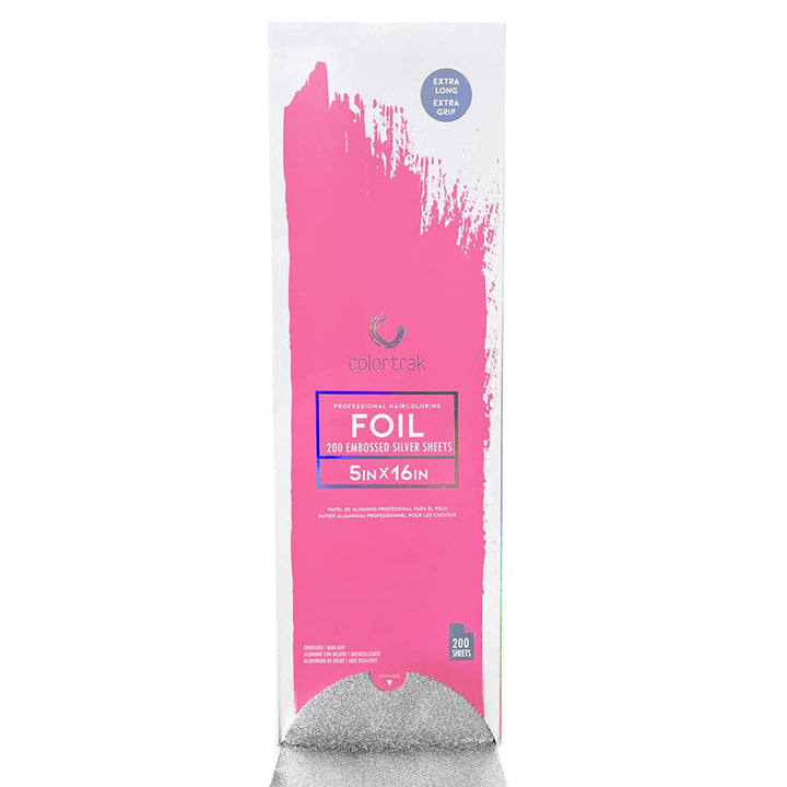 ColorTrak Extra Long Embossed 100 Piece Hair Coloring Foil, 5 X 16 Inch Silver, 1 Pound