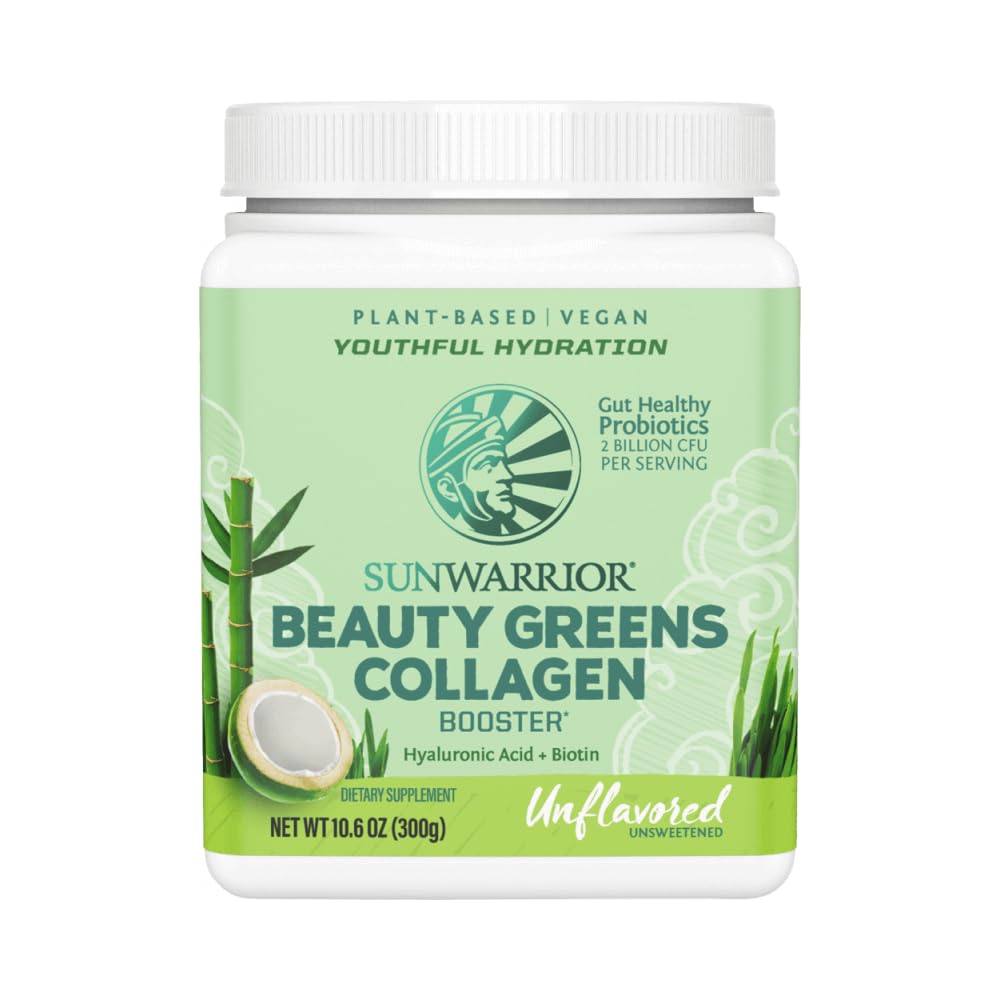 Sunwarrior Beauty Greens Collagen Booster, Unflavored, 10.6 oz (300 g)
