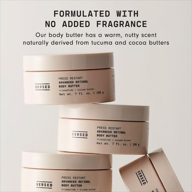 Versed Advanced Retinol Body Butter - Encapsulated Retinol Body Lotion & Skin Firming Cream - Infused with a Tripeptide & Vitamin-Rich Butters to Repair and Renew Dry Skin (7 oz)