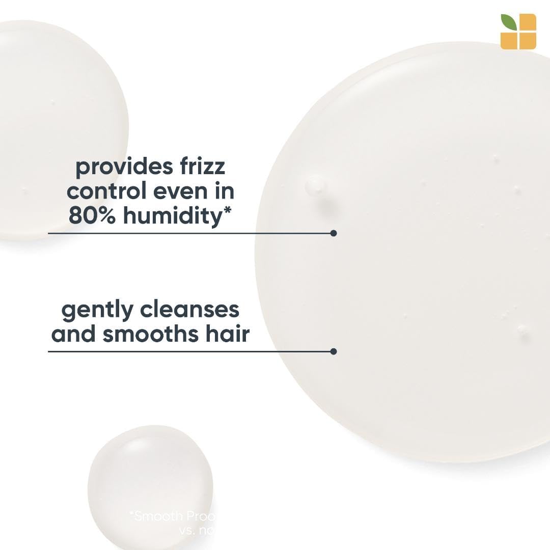 Biolage Smooth Proof Shampoo - Gently Cleanses, Nourishes & Tames Frizz, For Frizzy Hair, Infused with micro-dosed with Camellia Oil & Glycerin, Vegan & Paraben-Free, 13.5 Fl Oz, Packaging May Vary