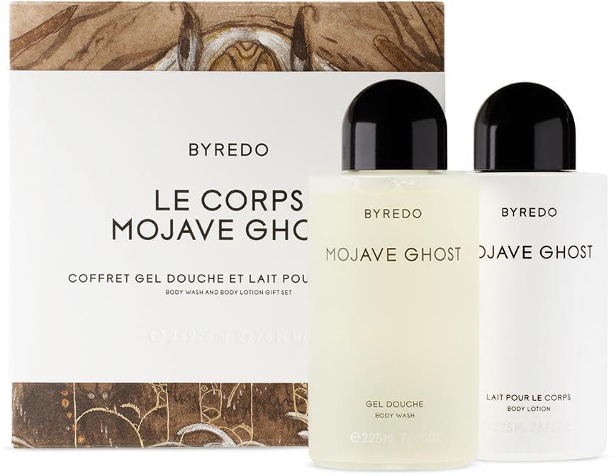 Byredo Mojave Ghost Body Wash and Body Lotion Boxed Gift Set 2 x 7.6 Fluid Ounces / 225 ml