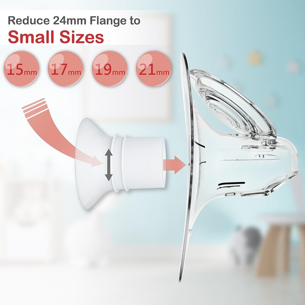 Nenesupply 21mm Flange Insert Compatible with Elvie Flange Pump Parts Elvie Stride Flange Momcozy Medela Flange Spectra Willow Reduce 24mm to 21mm Use as Elvie Inserts Medela Insert Momcozy Insert