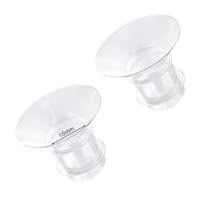 Loveishere 15mm Flange Inserts Compatible with Medela/TSRETE/Momcozy S9 S10 S12 Wearable Cups & Spectra S1 S2, 24mm Breast Pump Shields Reduce Nipple Tunnel Down to 15mm, 2pcs