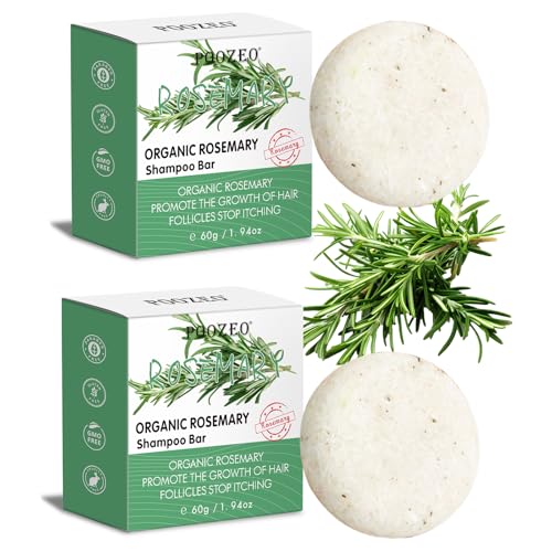 2 Pack Rosemary Hair Shampoo Bar,Deep Cleansing for Scalp Hair Loss Shampoo Soap,Organic Shampoo Oil Control,Solid Shampoo Bar for Hair Growth, Refreshing and Hydrating Bar for Mothers Day Gifts