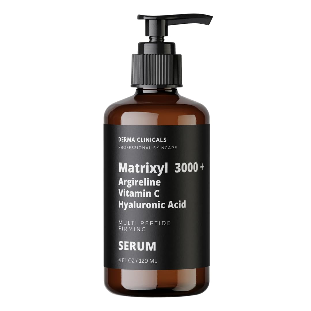 Matrixyl 3000 + Argireline, Vitamin C, Hyaluronic Acid Serum, Anti-Aging Face Serum, Anti-Wrinkle Serum for face, Multi Peptide Firming Serum - 4oz