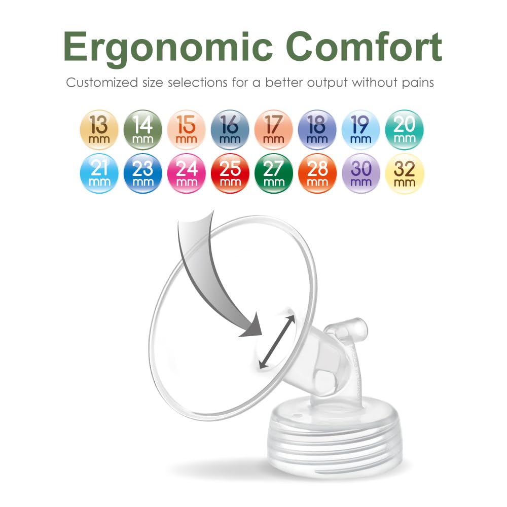 2X 21 mm Maymom Wide Neck Pump Parts for Spectra S1/S2 Pumps; Incl Wide Mouth Flanges; Not Original Spectra Flange; Replaces Spectra Shield (21 mm Small Spectra Flange)