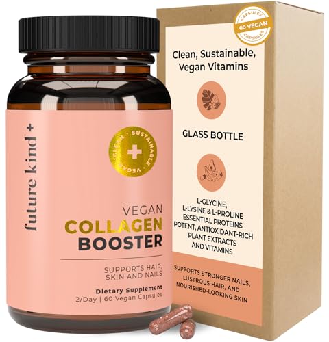 Future Kind Vegan Collagen - Supports Collagen Production with Biotin and Vitamin C (60 Capsules in Glass Bottle)