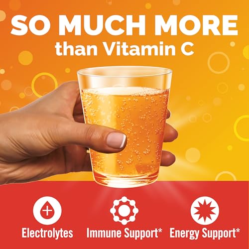 Emergen-C 1000mg Vitamin C Powder for Daily Immune Support Caffeine Free Vitamin C Supplements with Zinc and Manganese, B Vitamins and Electrolytes, Super Orange Flavor - 30 Count