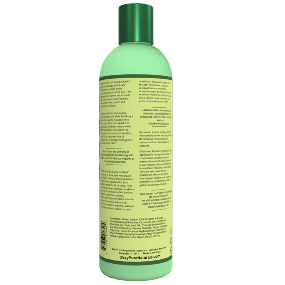 Okay Green Tea Nourishing Antioxidant Rich Shampoo, 12 Ounce