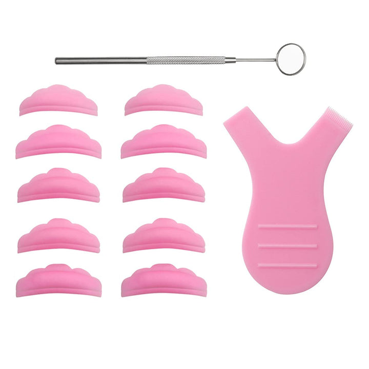 SUKPSY Eyelash Grafting Extension Makeup Set Y Shape Eyelash Brush Eyelash Perm Silicone Pad Eyelash Lash Lift Brush Multifunction Checking Mirror for Eyelash Makeup Tool