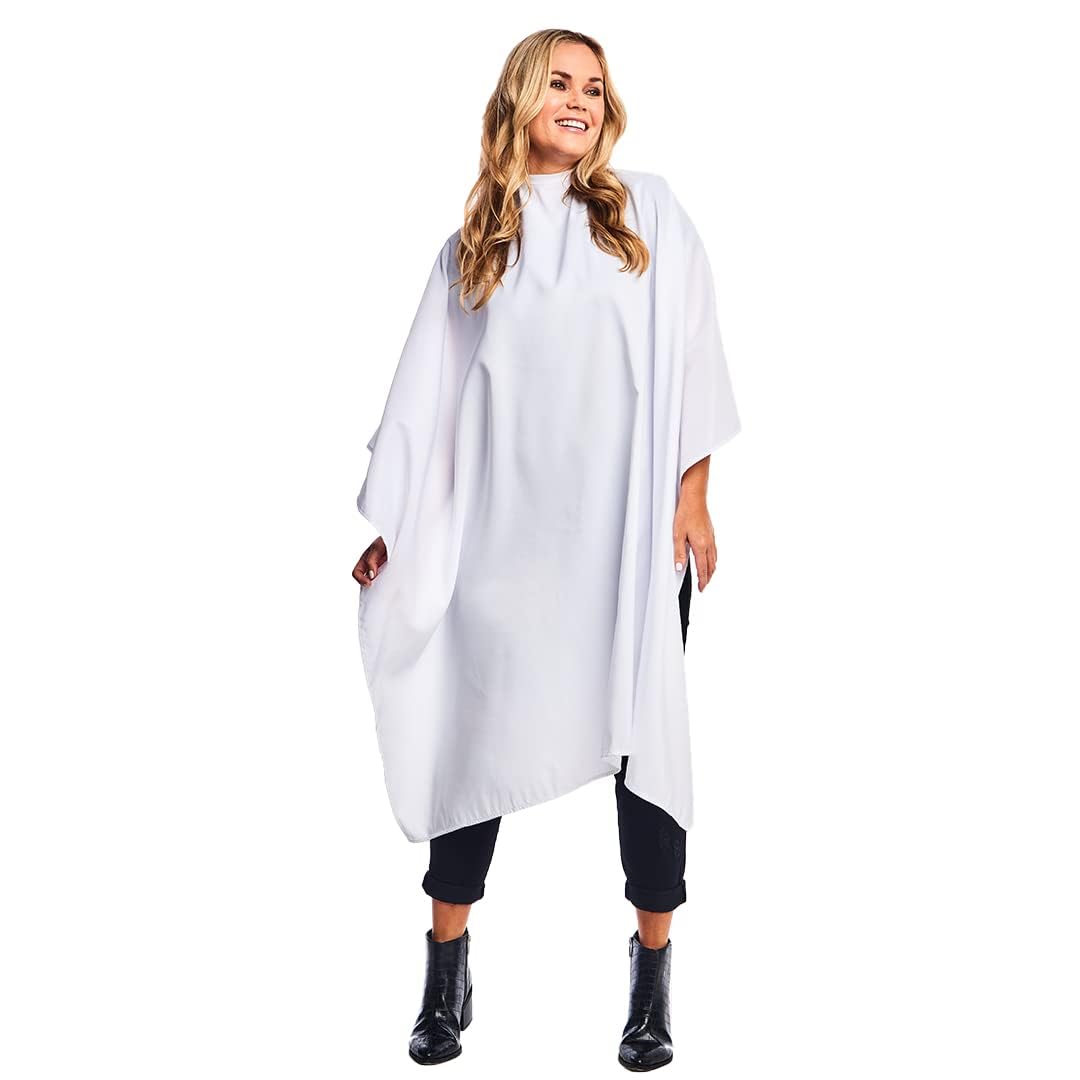 Betty Dain Super Size Hair Styling and Barber Cape, White, 50 Inch x 60 Inch, 0.6 Pound