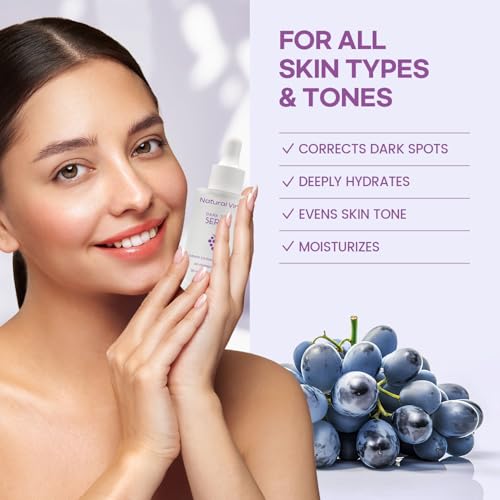 Natural Vine Dark Spot Serum: Dark Spot Remover for Face - Vitamin C Alternative More Effective than Vitamin C with Grape Extract Fermentation Complex Hyaluronic Acid for Brighter Even Skin Tone 30mL