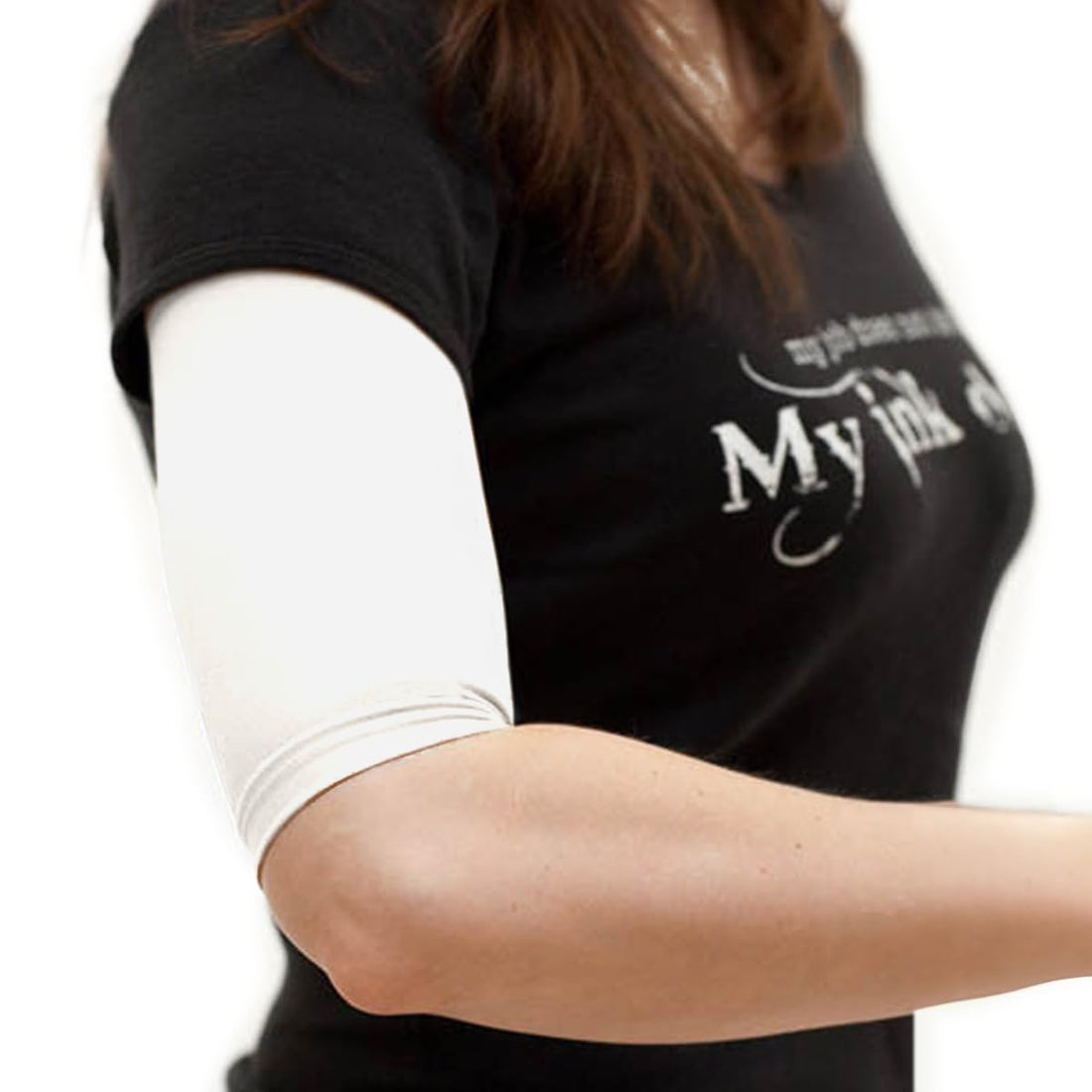 Tatjacket Tattoo Cover Up Concealer Sleeve, Upper Arm or Calf coverage, UPF 50 Protection, Slip Free, for Men & Women (Unisex), 2 Pack SMALL, WHITE