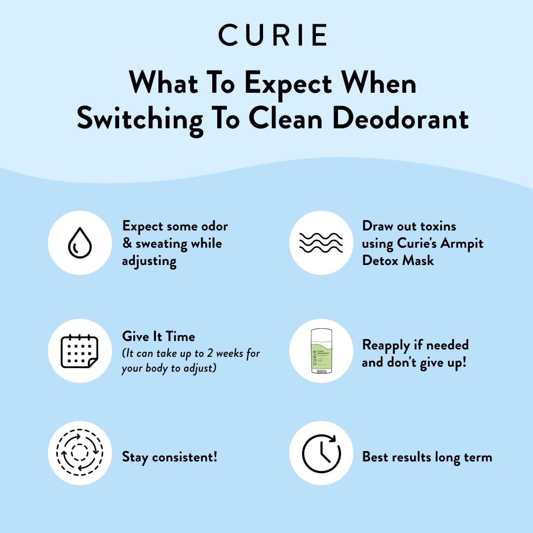 Curie Aluminum Free Deodorant - Coconut Nectar + Warm Vanilla - Natural Deodorant, Paraben Free, Cruelty Free, Non-Toxic, Vegan (2pk)