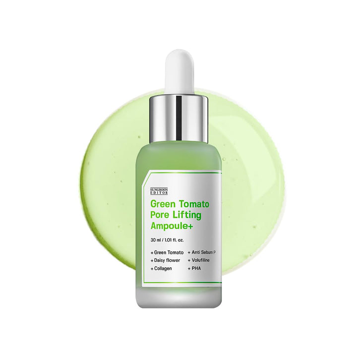 SUNGBOON EDITOR Green Tomato Pore Lifting Ampoule | Pore Minimizer Serum with Niacinamide & Green Tomato Extract | Hydrating & Firming Care for Sensitive Skin | Korean Skincare