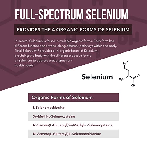 Total Selenium - 200 mcg, Plant-Based Selenium - Full Spectrum, Contains 4 Essential Organic Forms of Selenium Including Selenomethionine - Derived from Garlic - 60 Capsules