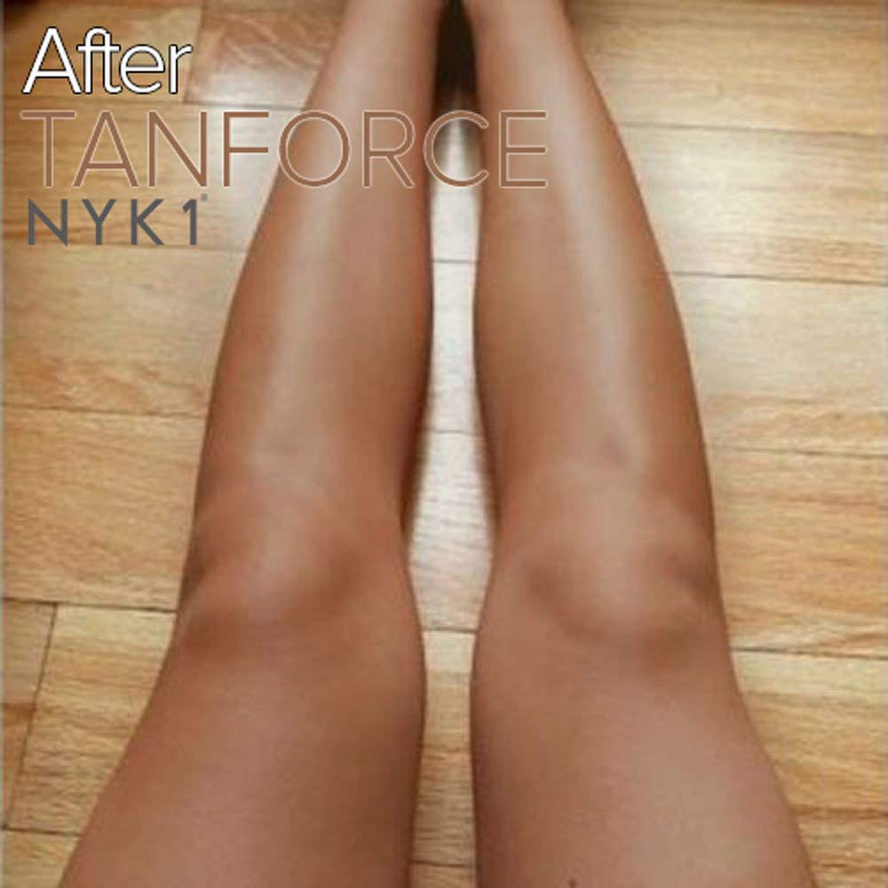 NYK1 Tan Force Sunless Self Tanning Mousse with MegaMitt Tanning Mitt - Salon Quality Streak Free Self Bake Tan Foam Tanning Oil Self Tanner - Natural Look Dry Golden Bronzer Cream - 250ml