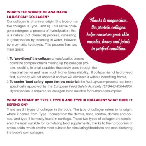 Ana Maria LaJusticia Collagen with Magnesium 180 Tabs - Healthy Teeth, Skin & Bones - Energy-Full - Gluten-Free - Easy-to-Use - Rejuvenates Your Skin & Strengthens Nervous System - from Spain