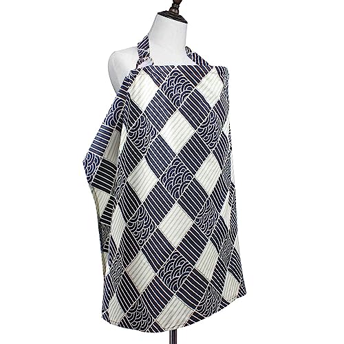 UHINOOS Nursing Cover for Mom Breastfeeding, Baby Privacy Nursing Covers Up Breathable Cotton with Ajustable Hoop for Mother (Black)