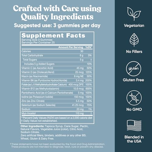 Conception for Her Fertility Gummies - Fertility Supplements for Women with Myo Inositol, Folate & More Essential Nutrients - Delicious Juicy Strawberry Hormone Balance Vitamins, 75 ct Gummies