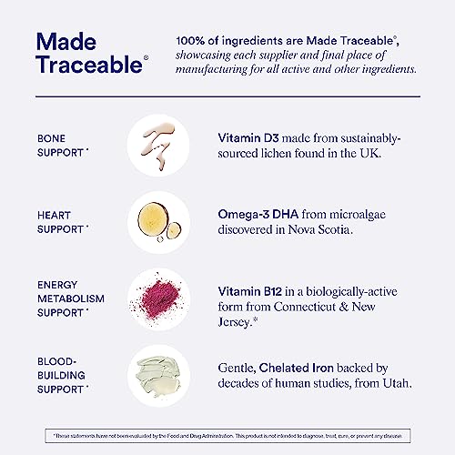 Ritual Multivitamin for Women 18+ with Vitamin D3 for Immune Support*, Vegan Omega 3 DHA, B12, Iron, Gluten Free, Non GMO, USP Verified, 30 Day Supply, 60 Capsules