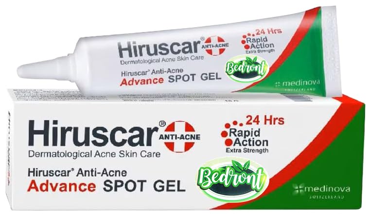 1 Pc. (4 Grams) of Hiruscar Anti-Acne Advance Spot Gel Dermatological Acne Skin Care Rapid Action. Made in Thailand.