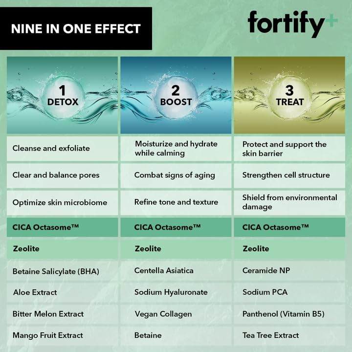 Fortify Skincare 9-in-1 Korean Facial Cleansing Wipes with Zeolite - Natural Germ-Fighting & Hydrating - Protecting & Refreshing - Clean Beauty Face Wipes - 30 Count