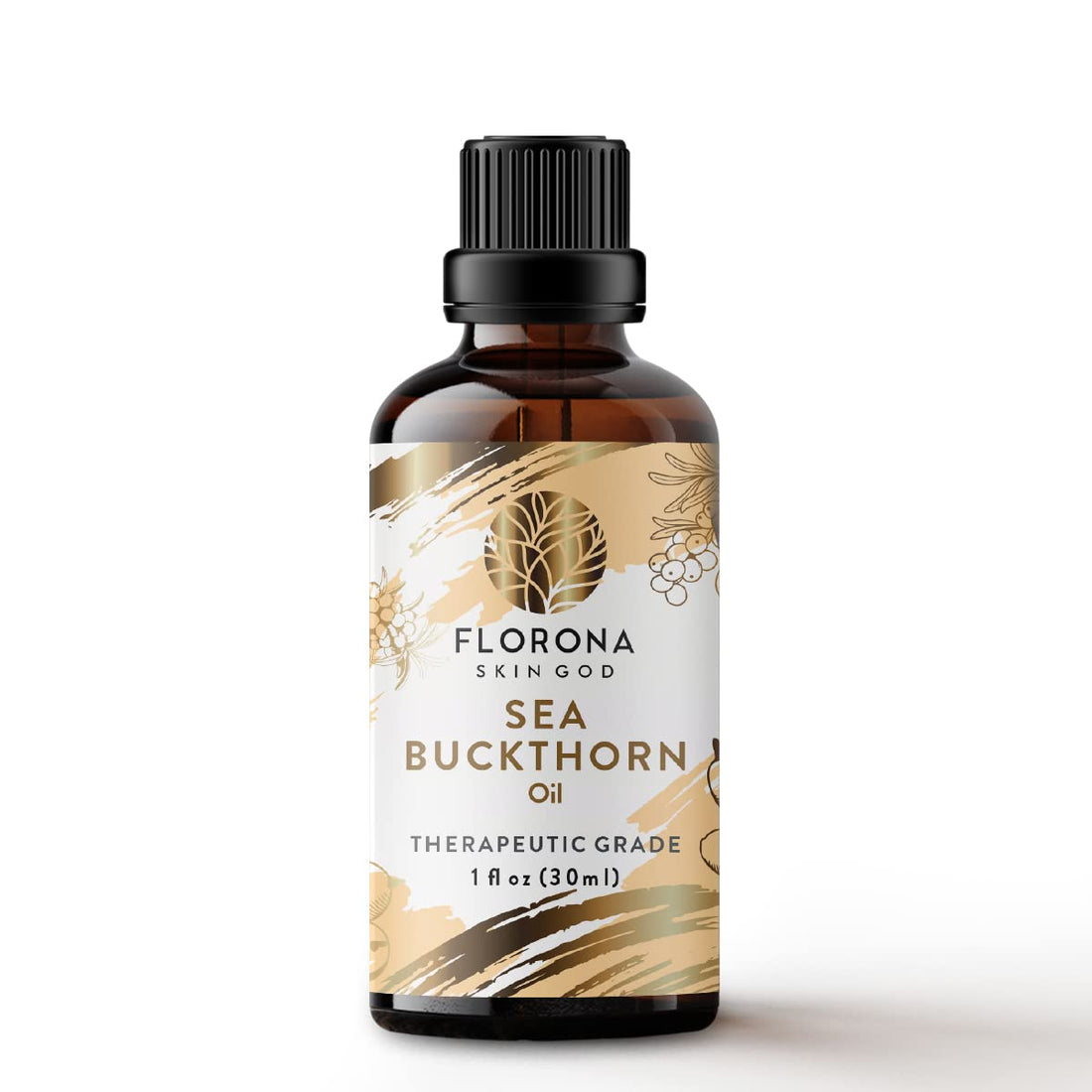 FLORONA Sea Buckthorn Berry Seed Oil 100% Pure & Natural - 1 fl oz, for Hair & Skin Care, Aromatherapy