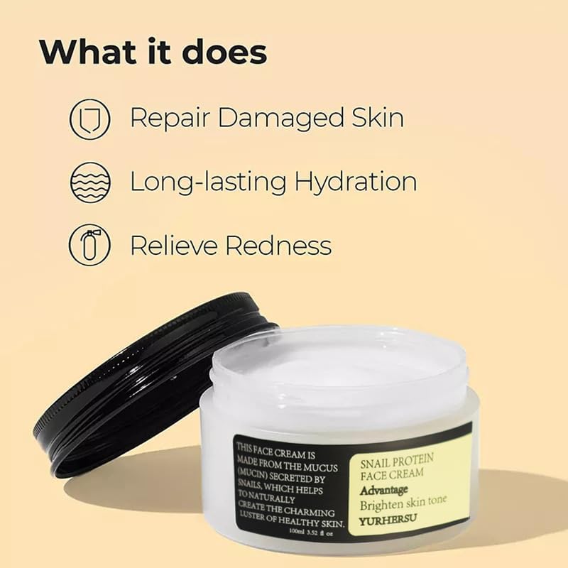 DSSdoliV Snail Mucin 92% Moisturizer Cream,advanced Snail All in One Cream,Daily Repair Face Gel,Moisturizing & Firming Cream for All Skin Types Skincare Products-100g
