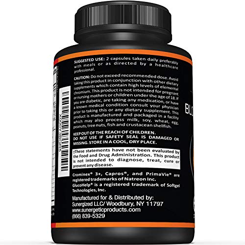 Premium Blood Sugar Support Supplement–Supports Healthy Blood Sugar Levels Already Within Normal Range – Includes Bitter Melon Extract, Vanadium, Chromium, Cinnamon, & Alpha Lipoic Acid-60 Capsules