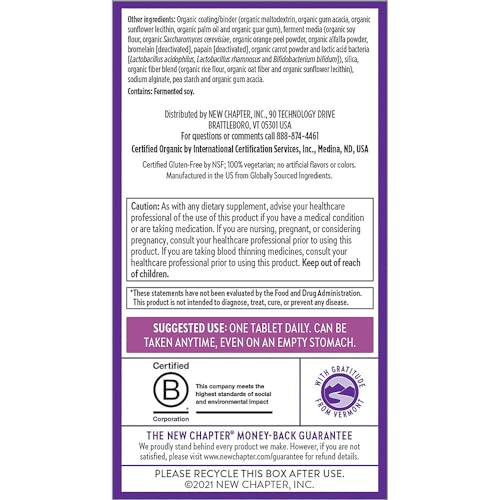 New Chapter Women's Multivitamin, Every Woman's One Daily 40+, Fermented with Probiotics + Vitamin D3 + B Vitamins + Organic Non-GMO Ingredients - 24 Count