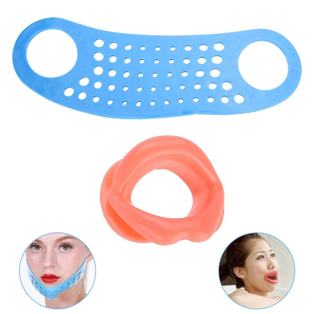 ZJchao Facial Slimming Chin Belt Silicone & Lip Trainer,Face Lifting Hammock Exercise Mouth Muscle Tightener Tightening Anti-Wrinkle