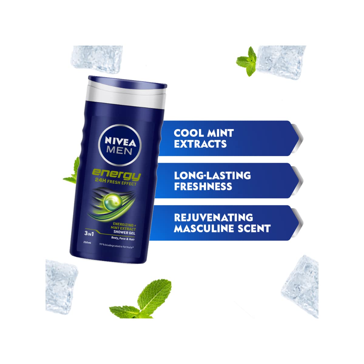 Nivea For Men Energy Shower Gel | 250ml (8.45 Fl Oz)