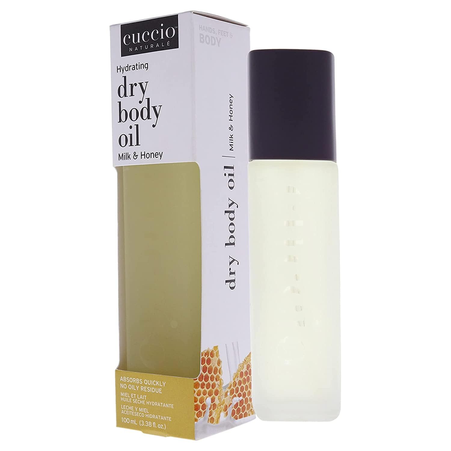 Cuccio Naturale Hydrating Dry Body Oil, Renewing Scented, Non-Greasy Lightweight, Moisturize Therapy For Very Dry Skin, Paraben Free, Soft & Nourished Skin - 100ML (MILK & HONEY)
