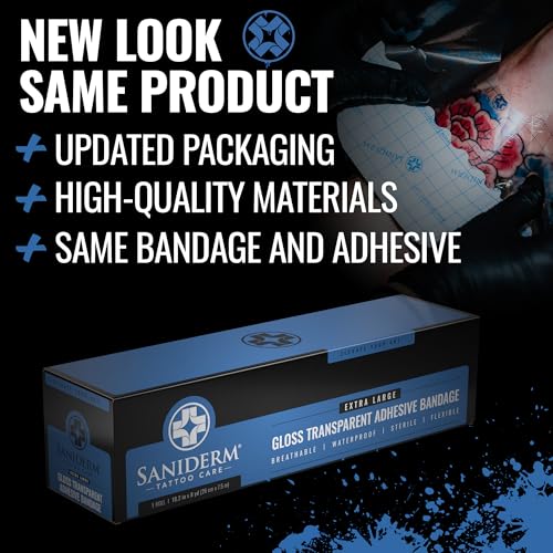 Saniderm Original Tattoo Aftercare Bandage (Extra Large Roll, 10.2 in x 8 yd)