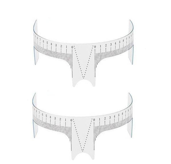 Elandy 2PCS Tattoo Ruler-Nose Positioning Eyebrow Grooming Stencil Shaper Ruler Tatto Measure Tools(White)