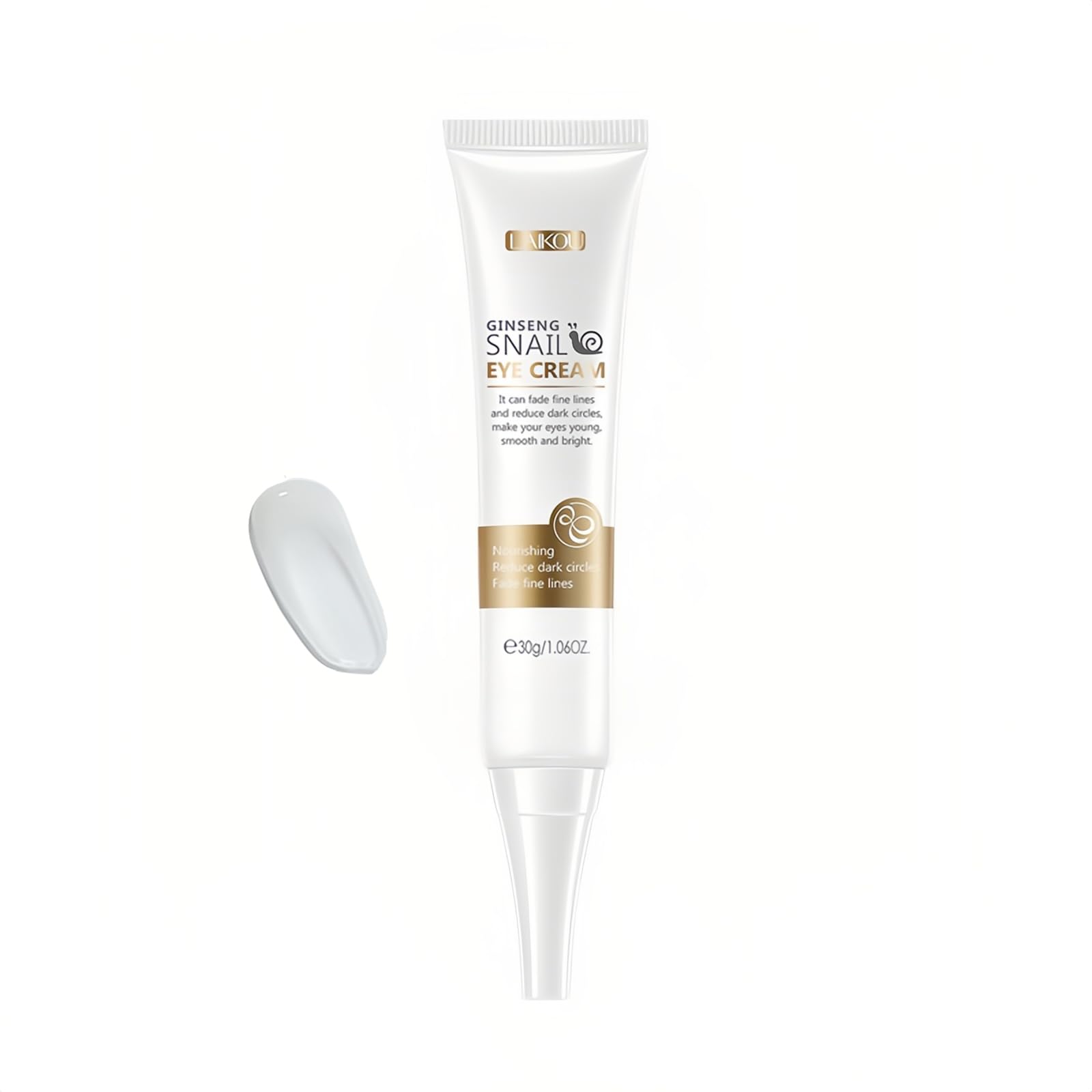 BSMKCL Snail Eye Cream with Red Ginseng for Women Under Eye Dark Circles, Eye Bags, Fine Lines Snail Essence Eye Cream Moisturizing & Nourishing Skin Care 30g