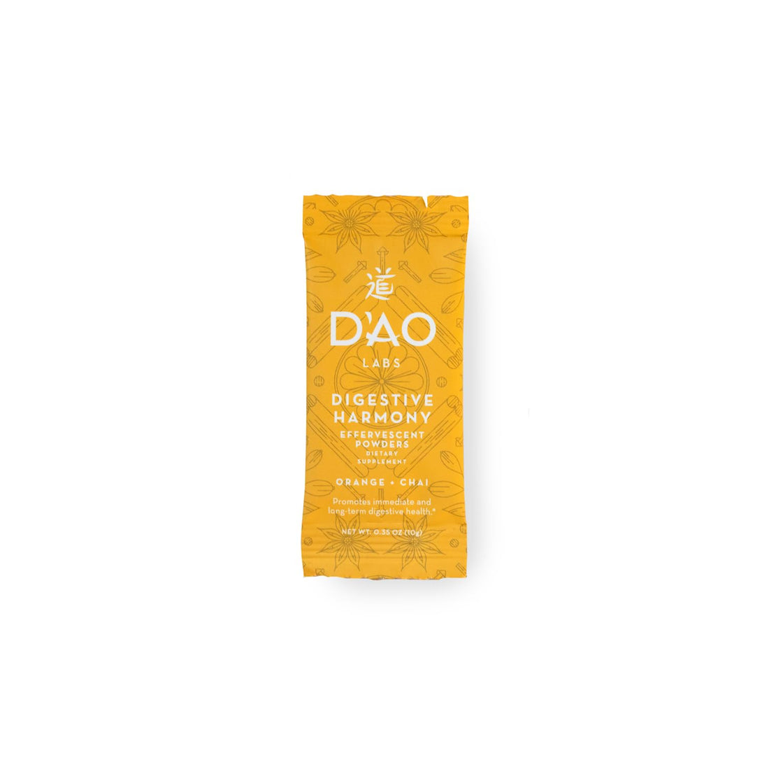 D'AO Labs Digestive Harmony - Organic Digestive Enzymes - Traditional Chinese Herbs & Chai Powder - Orange-Chai Flavor - Preserve Harmony Decoction (Bao He Wan) - 20 Individual Servings