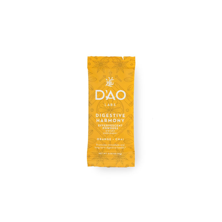 D'AO Labs Digestive Harmony - Organic Digestive Enzymes - Traditional Chinese Herbs & Chai Powder - Orange-Chai Flavor - Preserve Harmony Decoction (Bao He Wan) - 20 Individual Servings