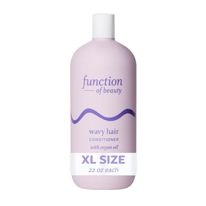 Function of Beauty Wavy Hair Conditioner, 22 oz - Formulated with Argan Oil to Enhance Glossiness & Natural Shine, Sulfate-Free, Customizable Haircare