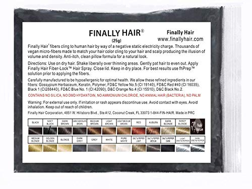 Hair Building Fibers Soft Black 25 Grams Refill Your Existing Bottle. Highest Grade Fiber by Finally Hair by Finally Hair