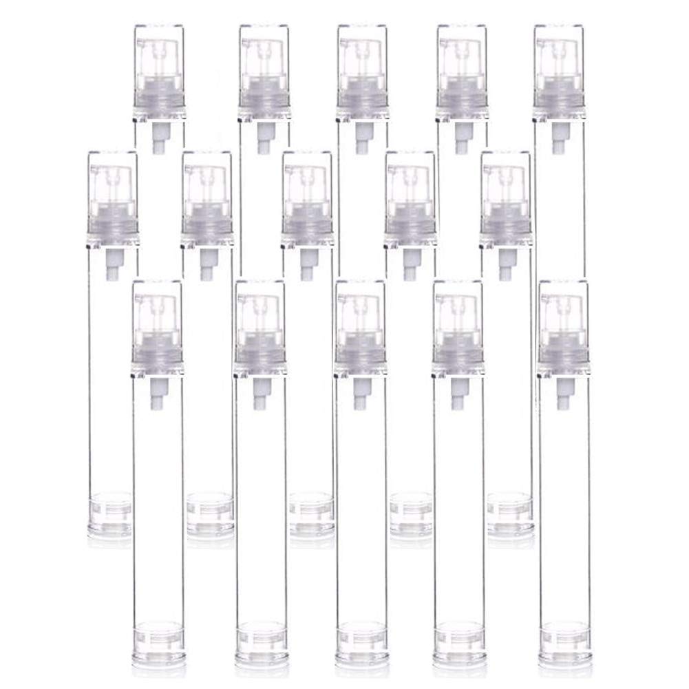 15 Pcs Clear Airless Lotion Pump Bottles Empty Cream Vacuum Bottles Cosmetic Containers Travel Press Pump Bottles For Foundations,serums,and more (15ml)