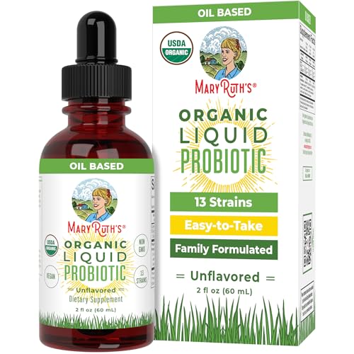 MaryRuth Organics USDA Organic Liquid Probiotic | Digestive Health | Probiotics for Women, Men, Kids | Acidophilus Probiotic | Vegan | Travel Friendly | 20 Servings