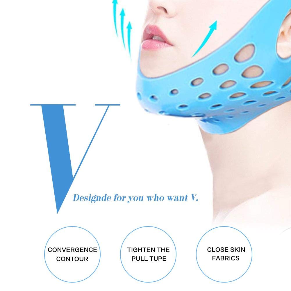 ZJchao Facial Slimming Chin Belt Silicone & Lip Trainer,Face Lifting Hammock Exercise Mouth Muscle Tightener Tightening Anti-Wrinkle