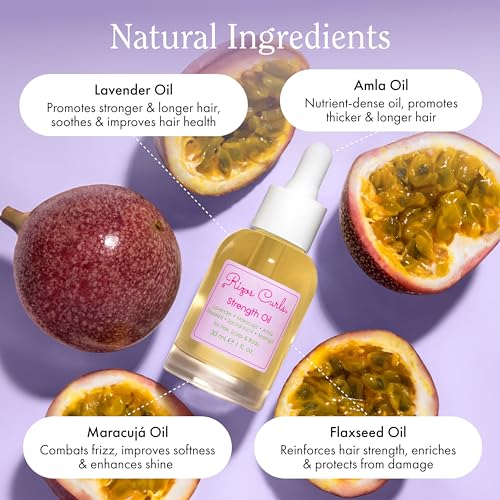 Rizos Curls Strength Oil, Promote Stronger, Longer & Thicker Hair, Improve Split Ends and Repair Dry Brittle Hair, Protects Against Damage & Breakage, For All Hair Types 1a - 4c, 1 oz